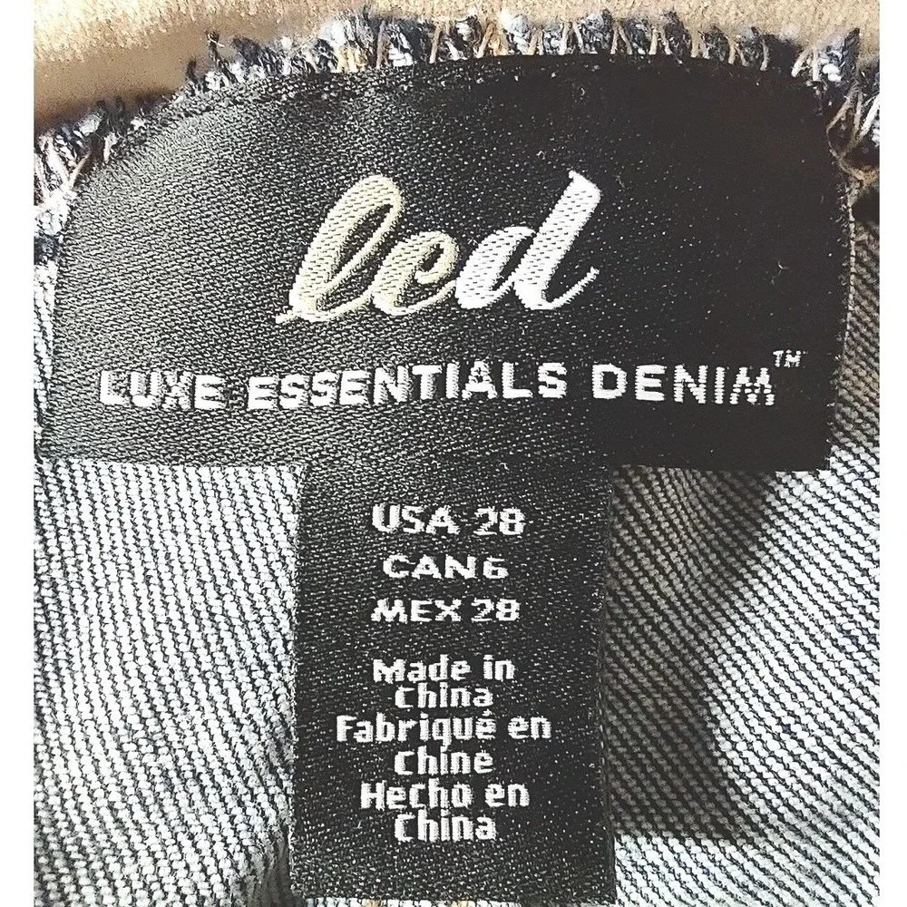 Luxe Essentials Denim Maternity Wide Leg Jeans Blue Stretch Belly Size 28 Womens